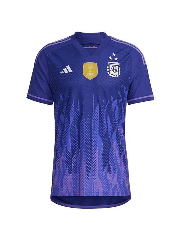 Argentina maglia da trasferta dell'versione giocatore campione della coppa del mondo 3 stelle uniforme da calcio seconda maglia da calcio da uomo 2022-2023